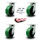Service Caster 8'' Heavy Duty Green Poly on Cast Iron Caster Set with Swivel Locks , 4PK CRAN-SCC-KP92S830-PUR-GB-BSL-4 - alternate 3
